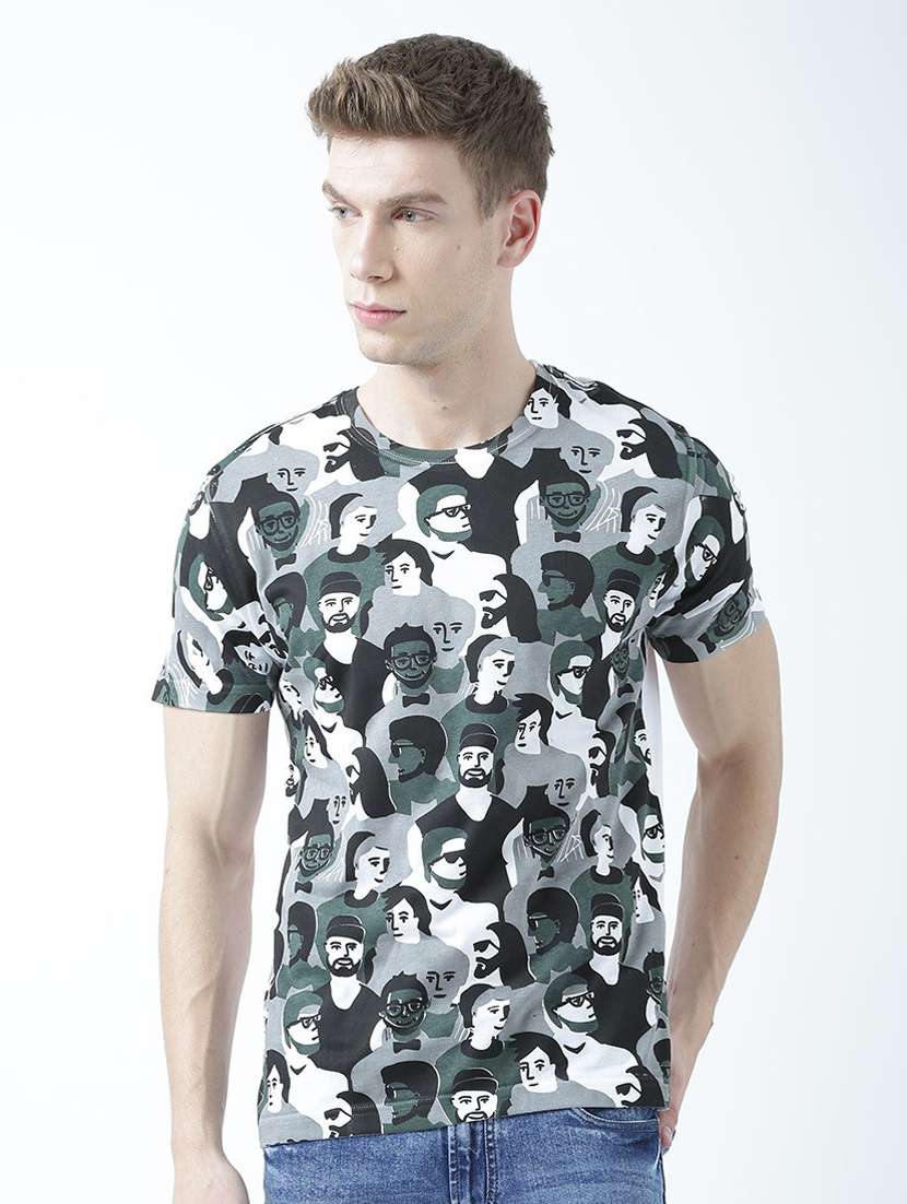crew neck printed front print t-shirt