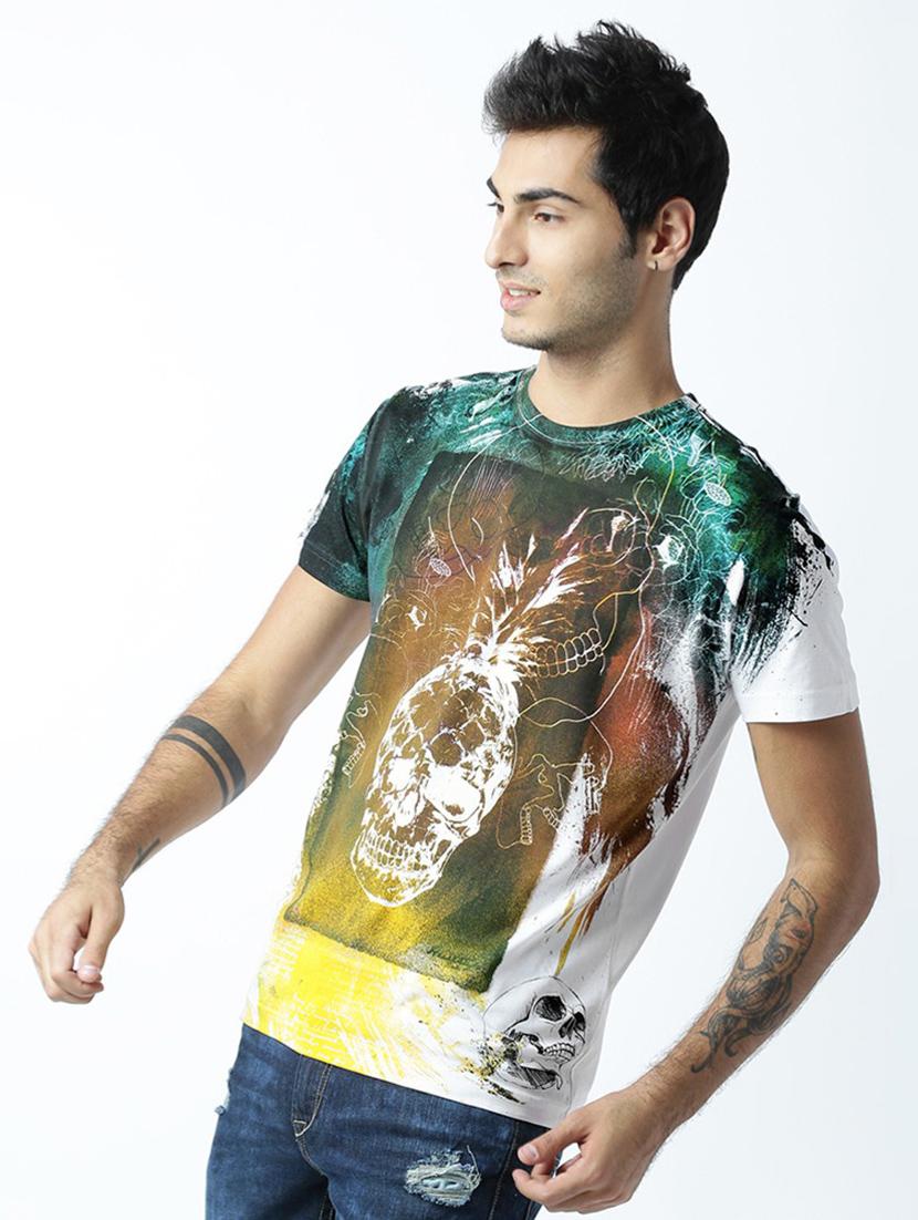 round neck printed regular t-shirt - 19580710 - Standard Image - 1