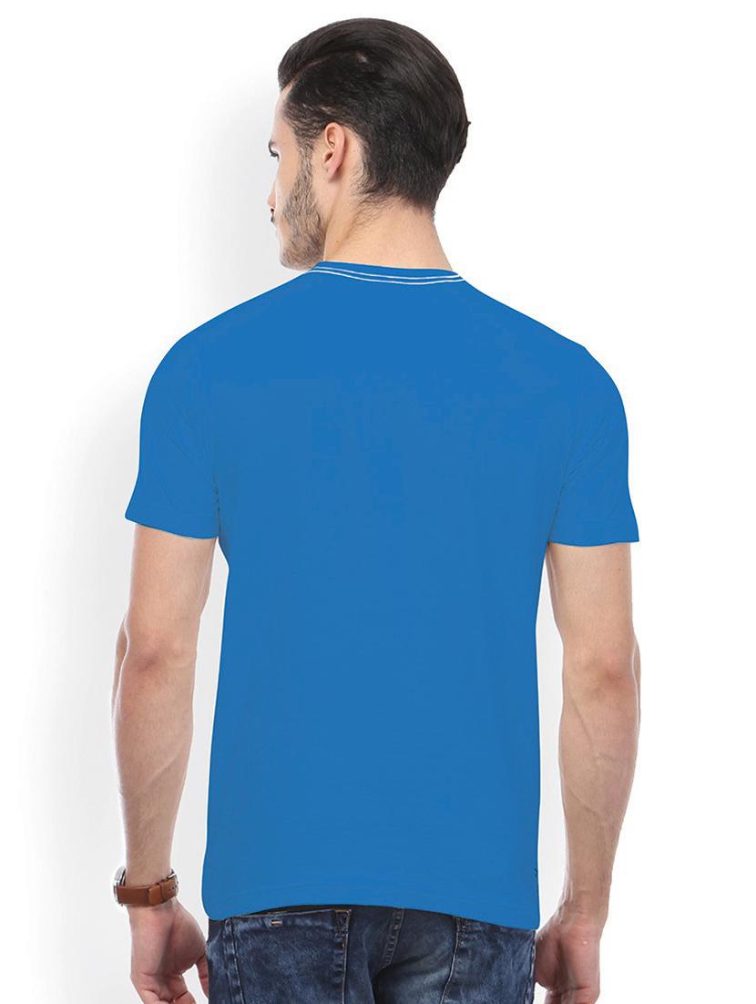 blue printed cotton blend regular t-shirt - 19580767 - Standard Image - 1