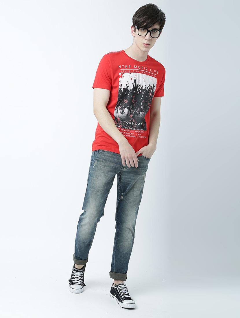 red printed cotton blend regular t-shirt - 19580785 - Standard Image - 4