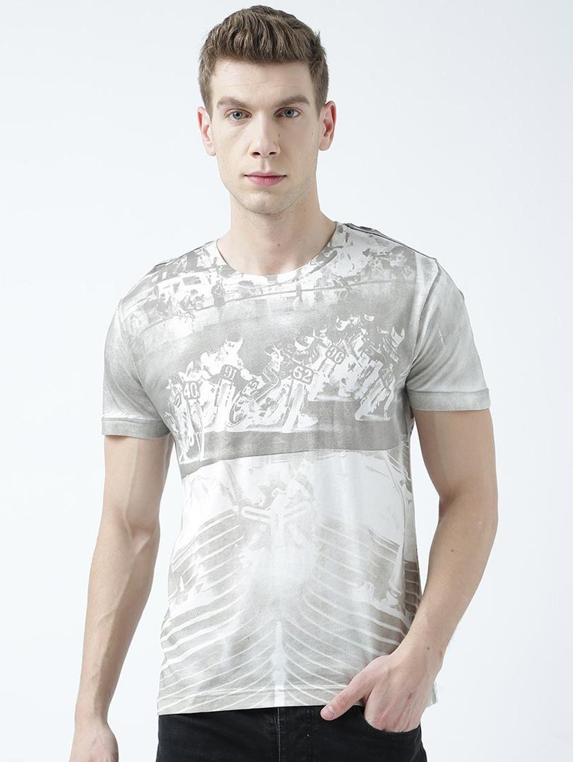 men printed round neck t-shirt