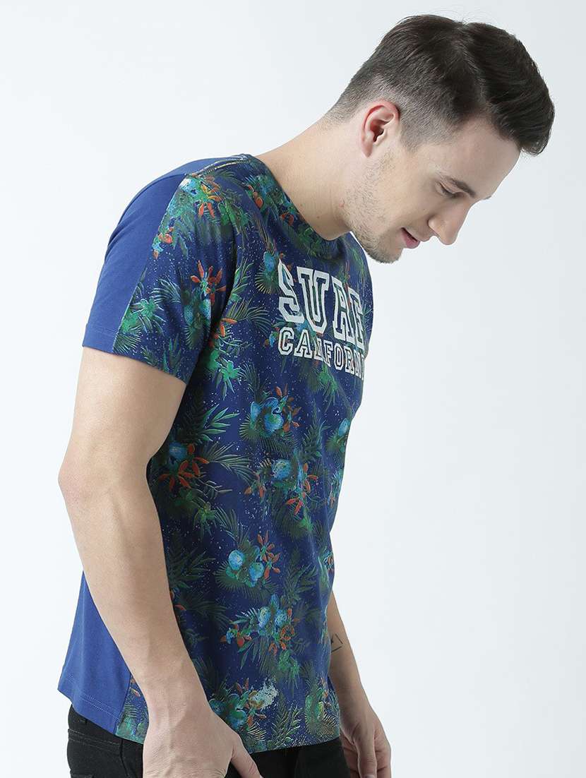blue printed cotton blend regular t-shirt - 19580837 -  Standard Image - 1