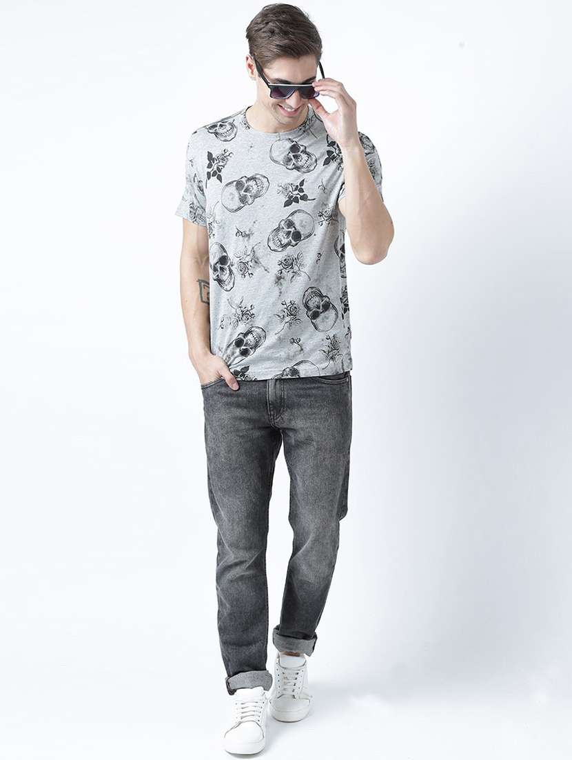 grey printed cotton blend regular t-shirt - 19580880 -  Standard Image - 4