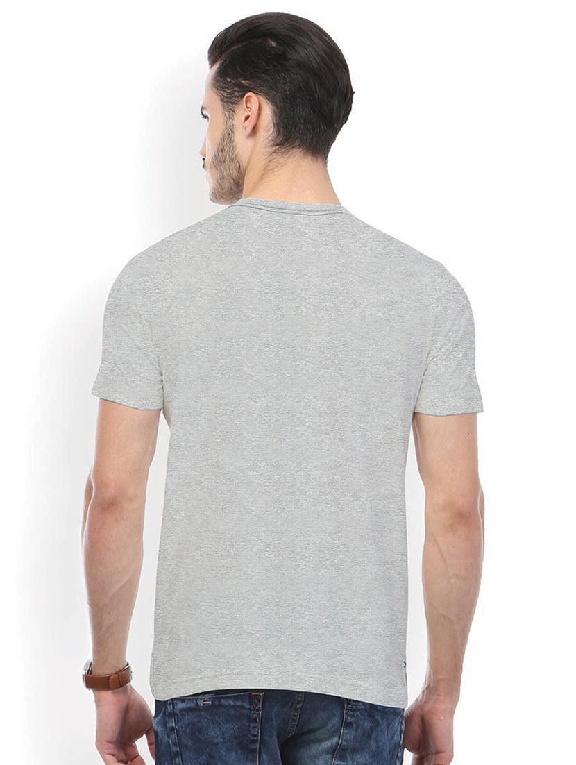 grey printed cotton blend regular t-shirt - 19580908 - Standard Image - 1
