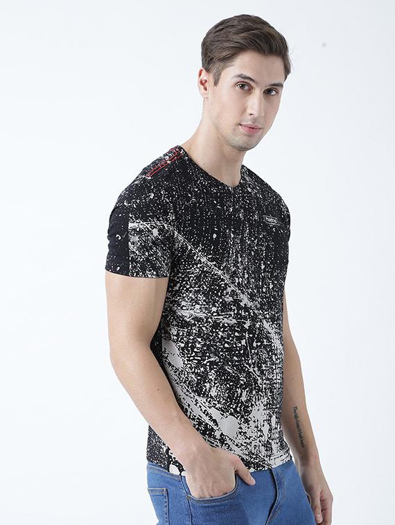 black printed cotton blend regular t-shirt - 19581052 - Standard Image - 1