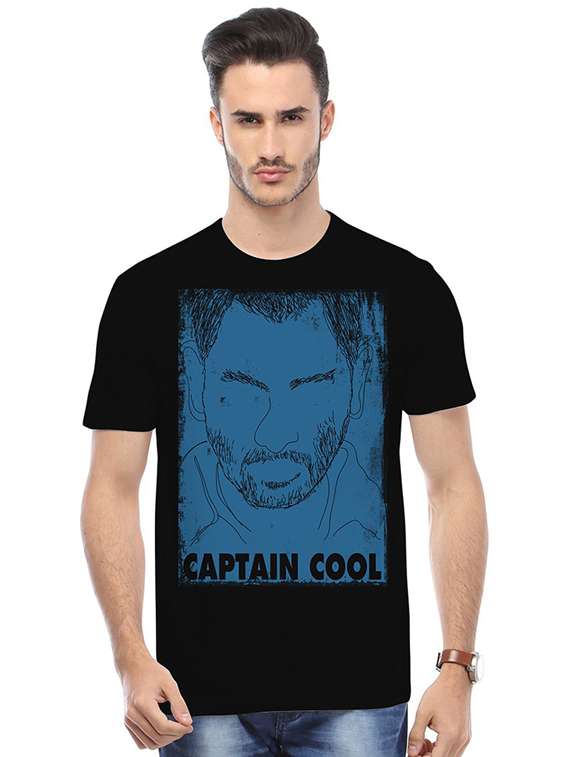 black printed cotton blend regular t-shirt - 19581071 - Zoom Image - 0