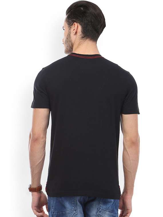 black printed cotton blend regular t-shirt - 19581074 -  Standard Image - 1