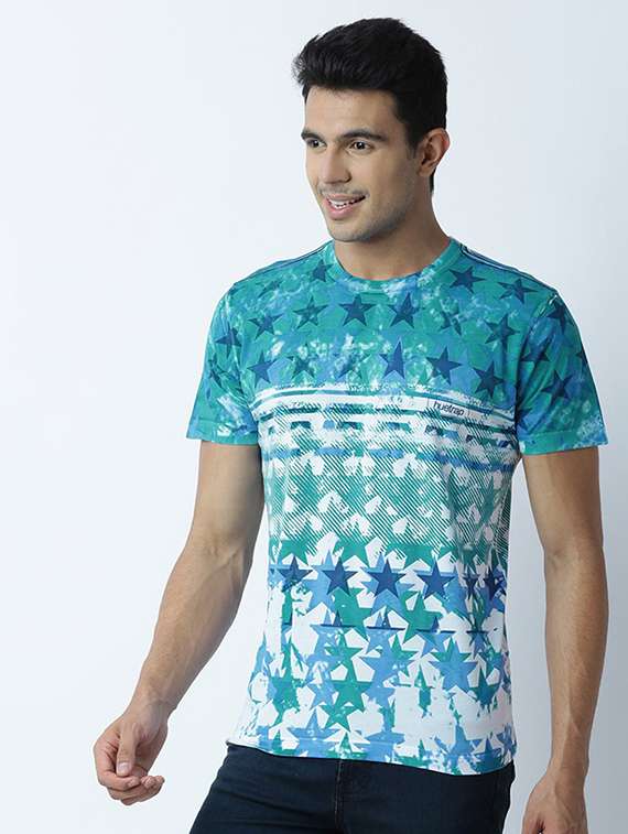 white printed cotton blend regular t-shirt - 19581100 -  Standard Image - 1