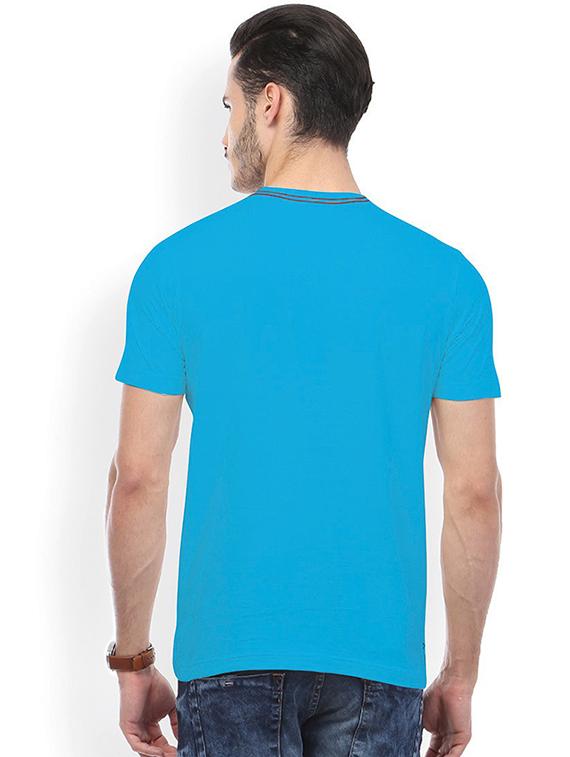 blue printed cotton blend regular t-shirt - 19581413 - Standard Image - 1