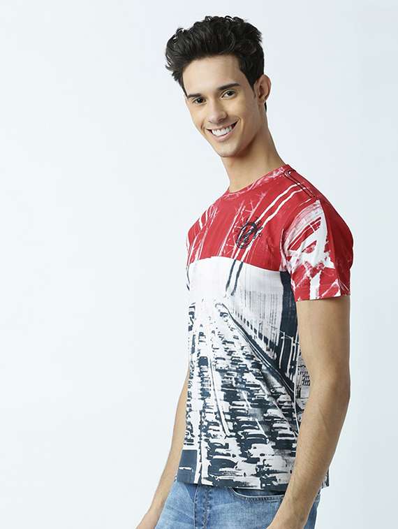 round neck printed regular t-shirt - 19581503 -  Standard Image - 1