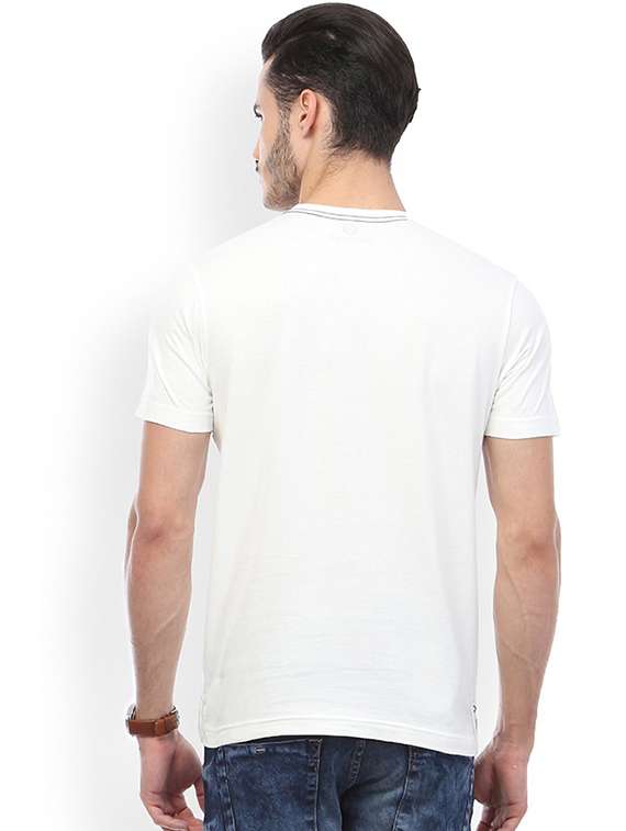 white graphic print cotton blend regular t-shirt - 19581543 -  Standard Image - 1