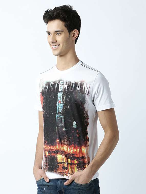 men crew neck printed regular t-shirt - 19581651 -  Standard Image - 1
