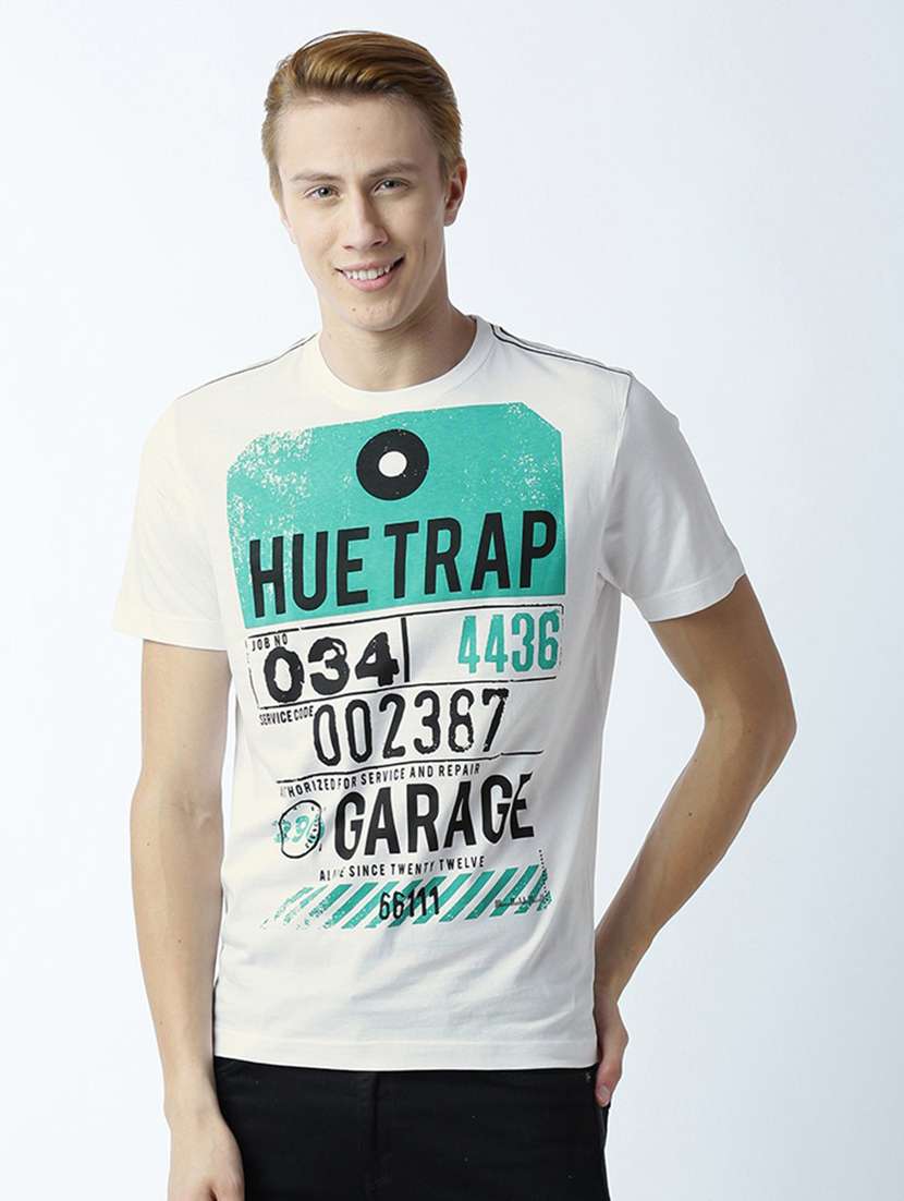 men crew neck front print t-shirt