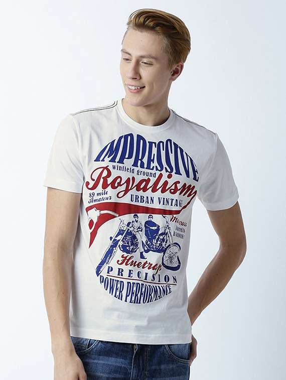 men crew neck front print t-shirt - 19581707 -  Standard Image - 1