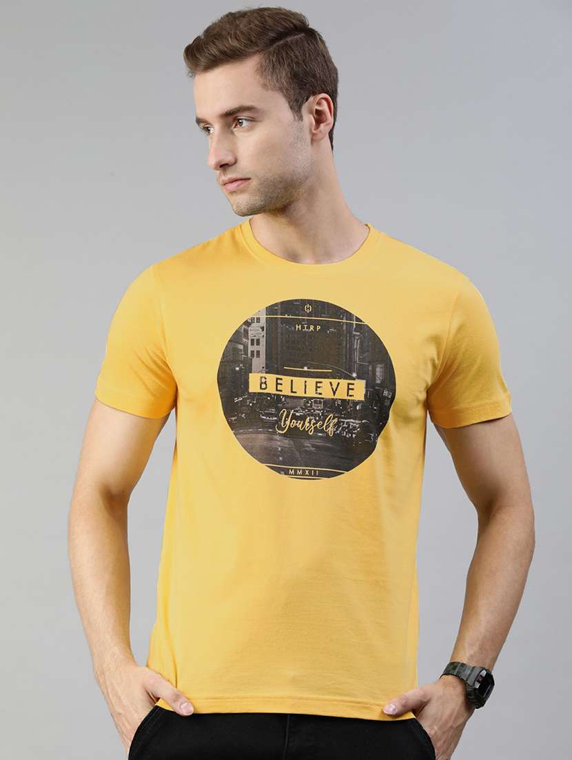 men crew neck front print t-shirt