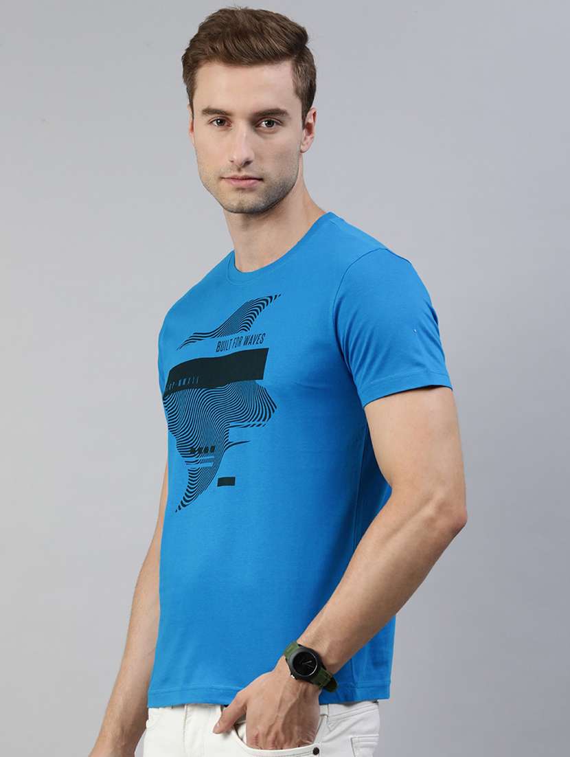 men round neck front print t-shirt - 19581809 -  Standard Image - 1