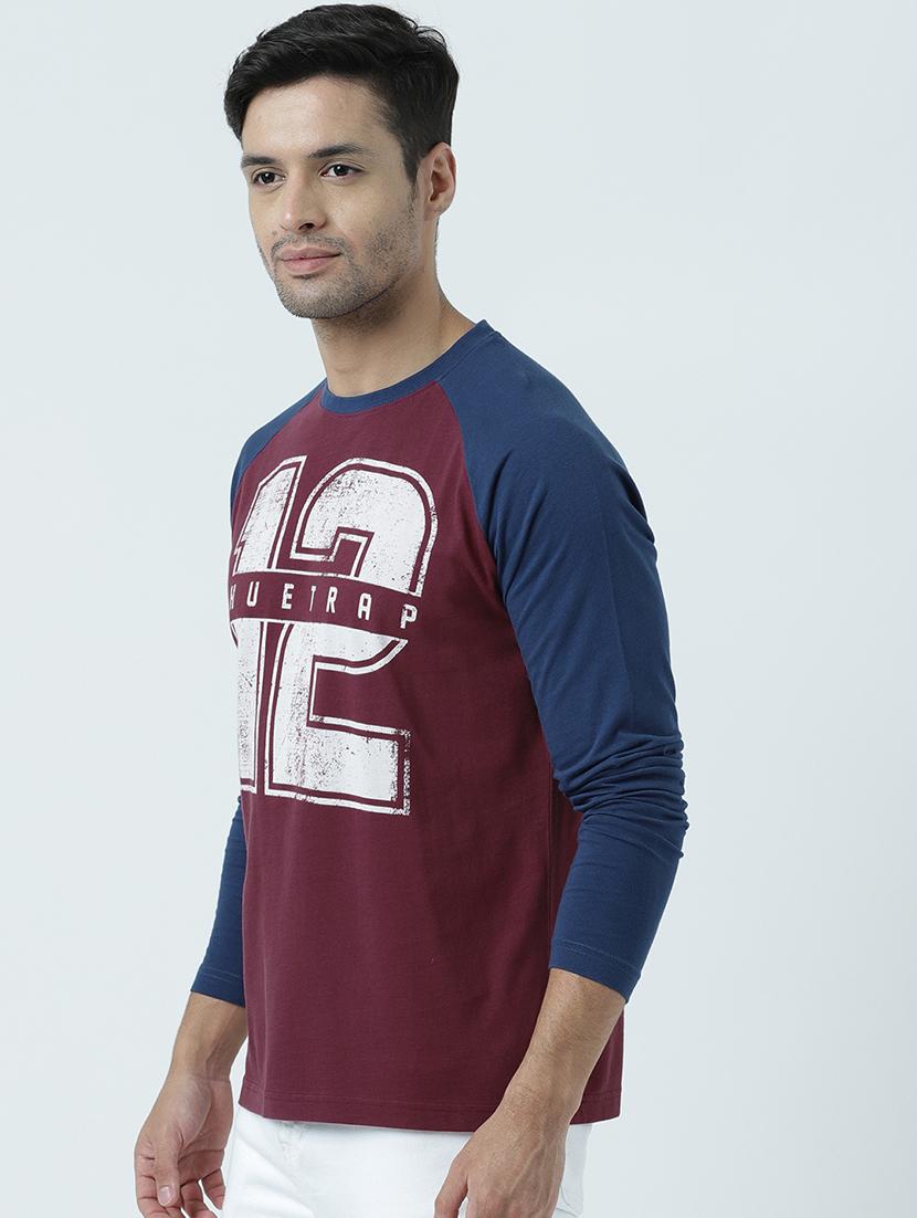 men round neck reglan sleeve front print t-shirt - 19581876 -  Standard Image - 1
