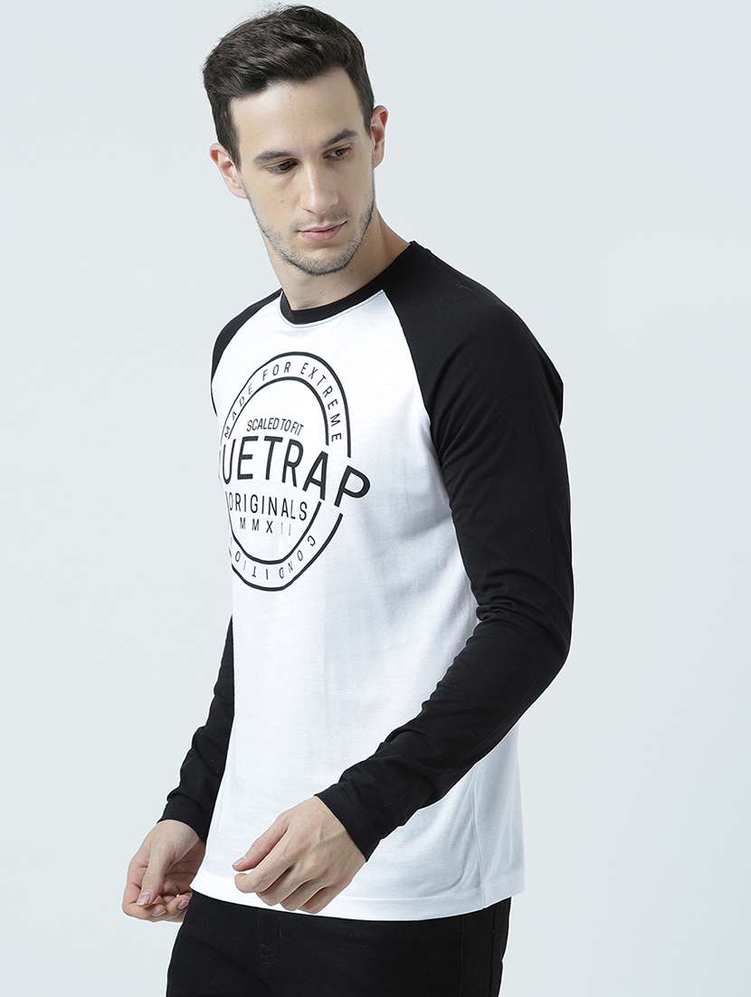 men round neck reglan sleeve front print t-shirt - 19581882 -  Standard Image - 1