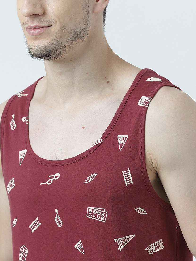 men scoop neck front print sleeveless t-shirt - 19581922 -  Standard Image - 4