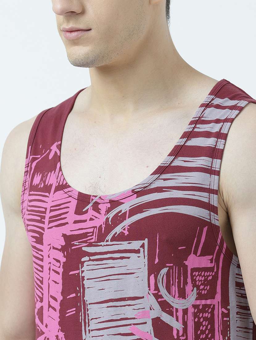 men scoop neck front print sleeveless t-shirt - 19581928 -  Standard Image - 4