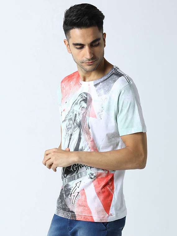 men crew neck front print t-shirt - 19581949 -  Standard Image - 1