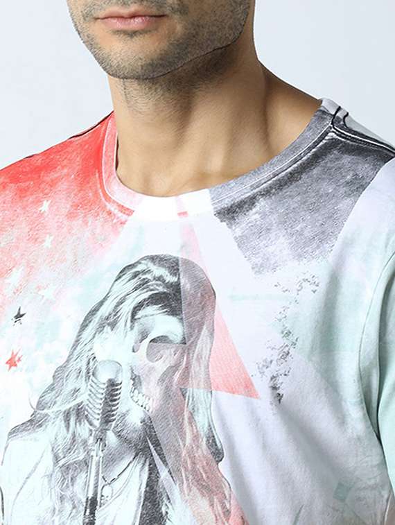 men crew neck front print t-shirt - 19581949 -  Standard Image - 4