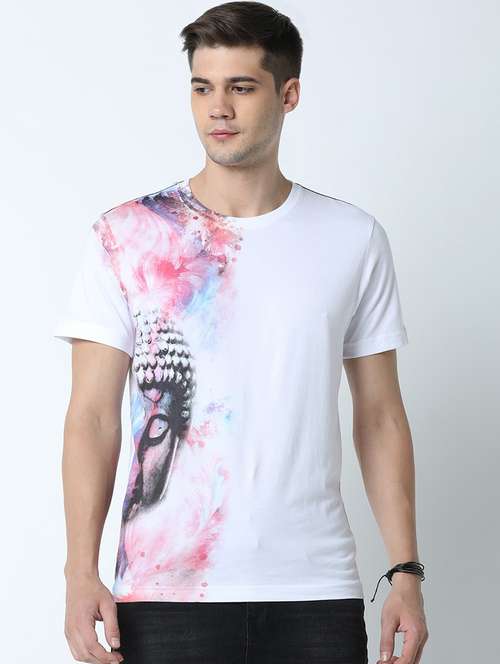 men white regular fit printed t-shirt - 19581978 - Standard Image - 0