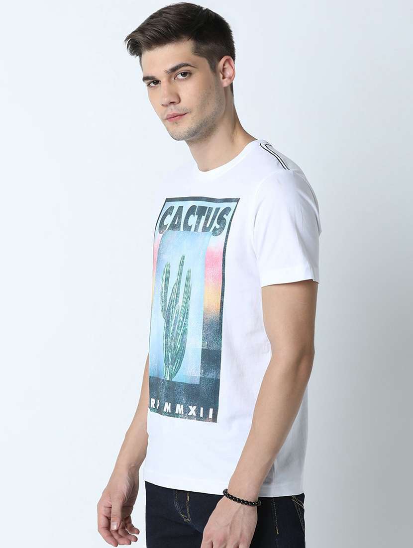 men crew neck front print t-shirt - 19581979 -  Standard Image - 1