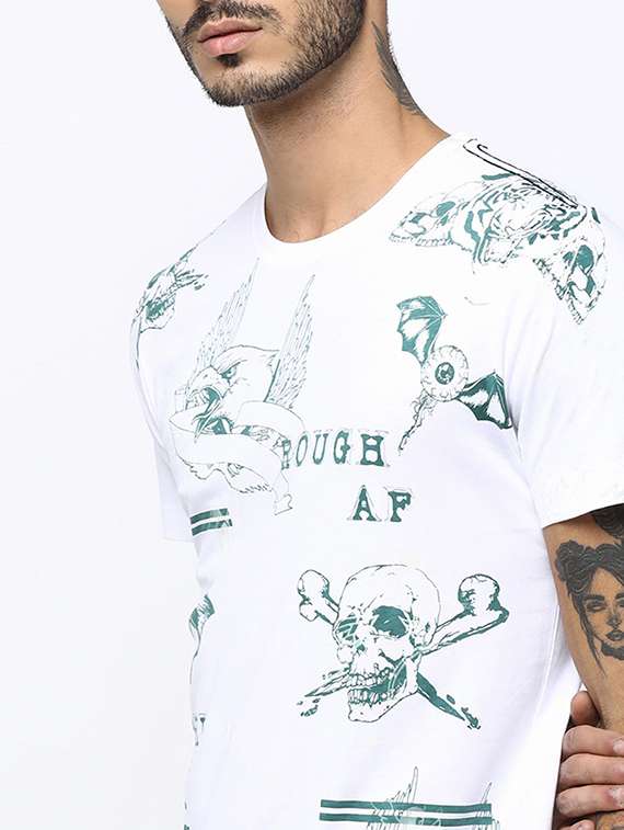 men crew neck front print t-shirt - 19581990 -  Standard Image - 4