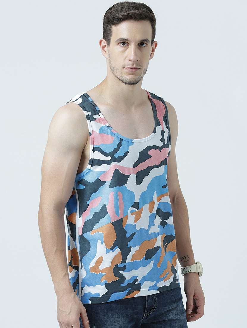 men printed sleeveless vest - 19582024 -  Standard Image - 1