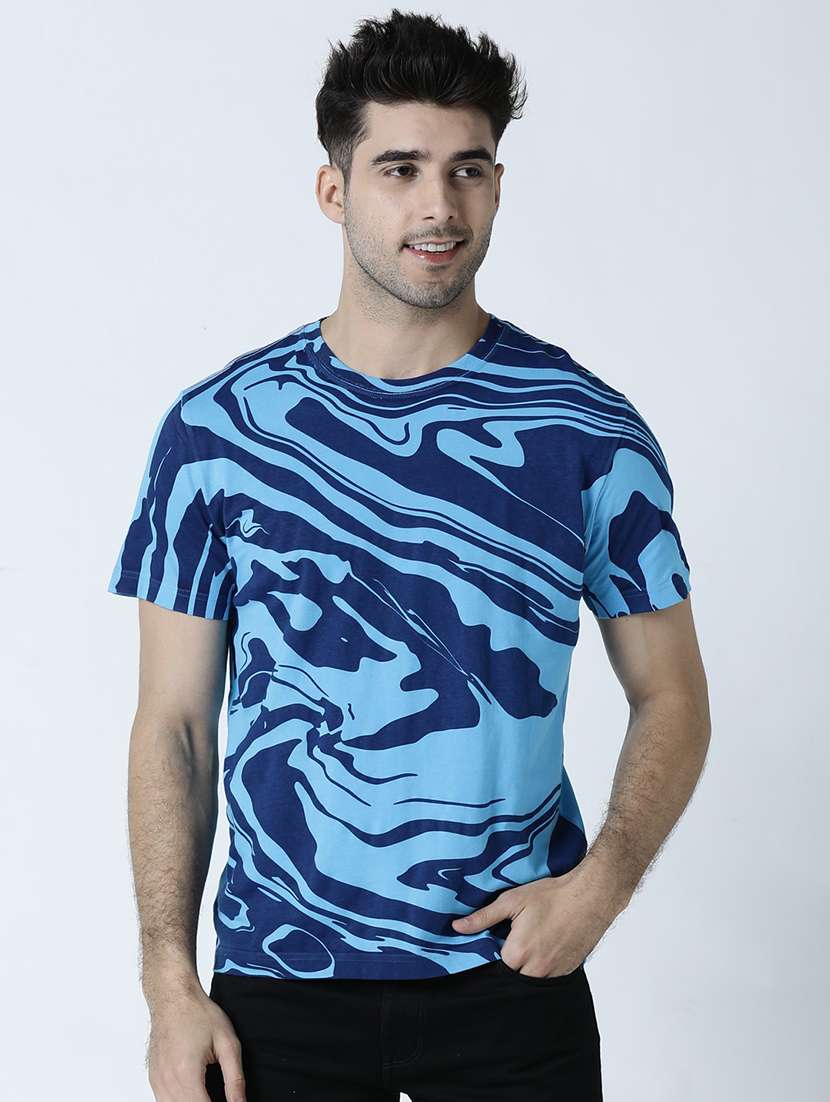 men crew neck front print t-shirt