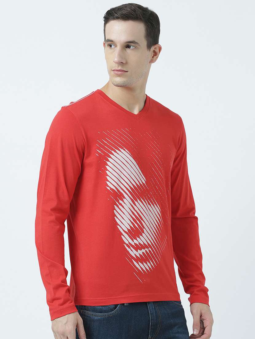 men v neck printed t-shirt - 19582076 -  Standard Image - 1