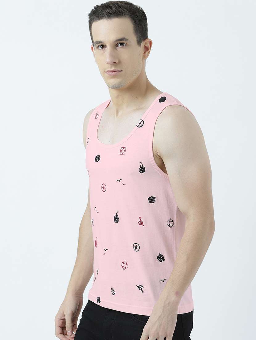 men scoop neck front print sleeveless vest - 19582131 -  Standard Image - 1