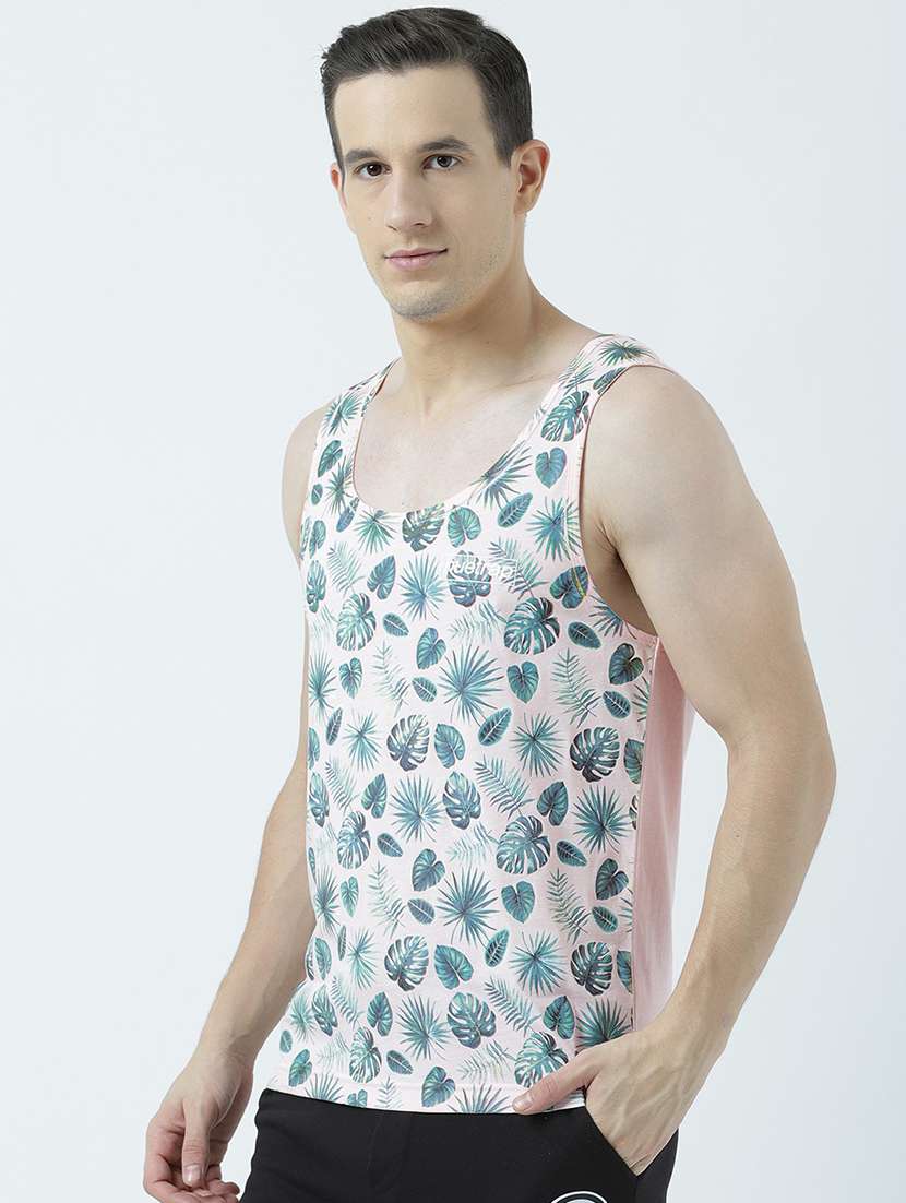 men scoop neck front print sleeveless vest - 19582136 -  Standard Image - 1