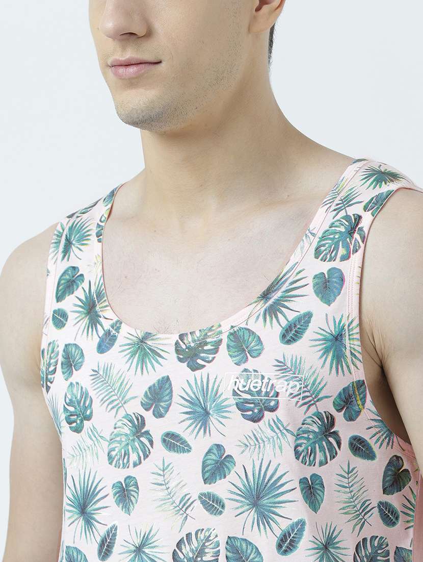 men scoop neck front print sleeveless vest - 19582136 -  Standard Image - 4