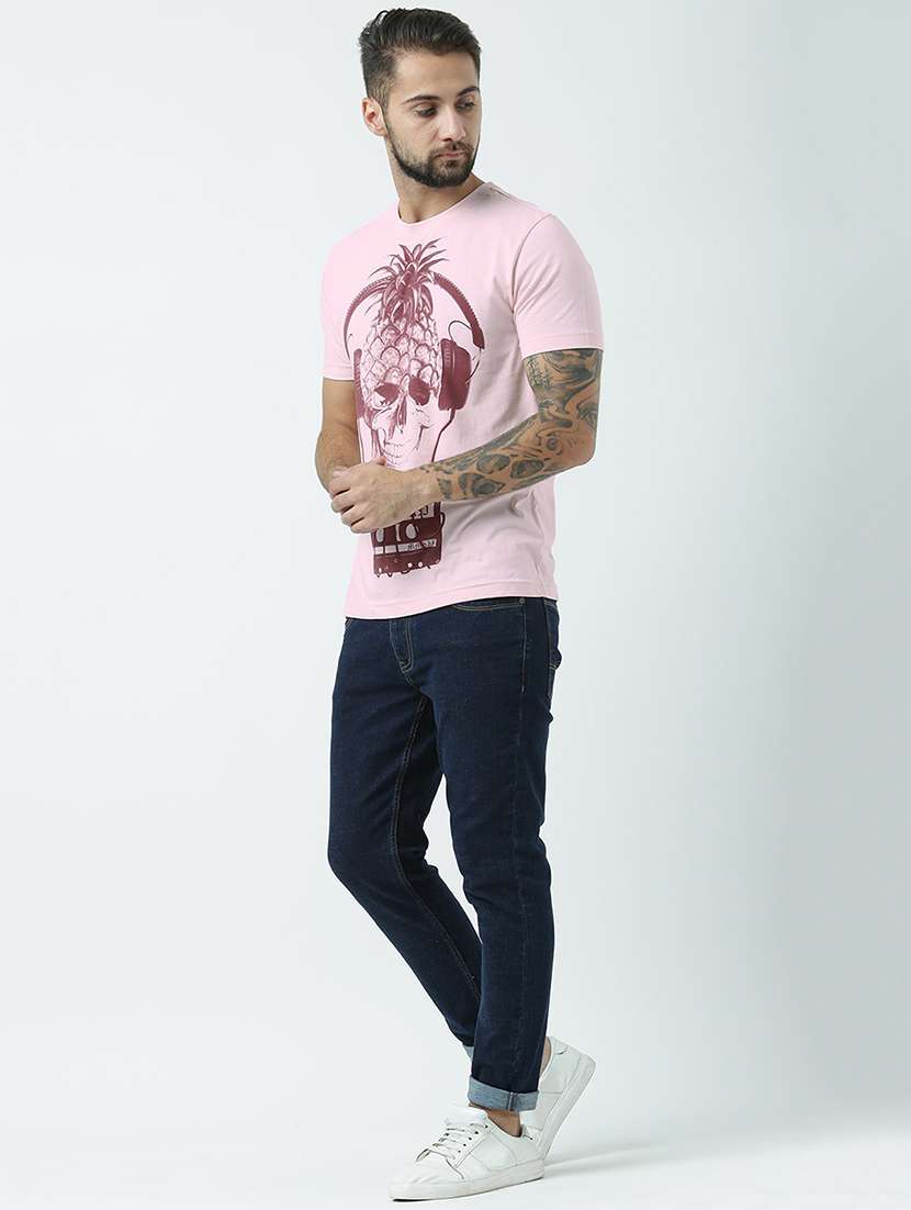 men round neck front print t-shirt - 19582142 -  Standard Image - 4