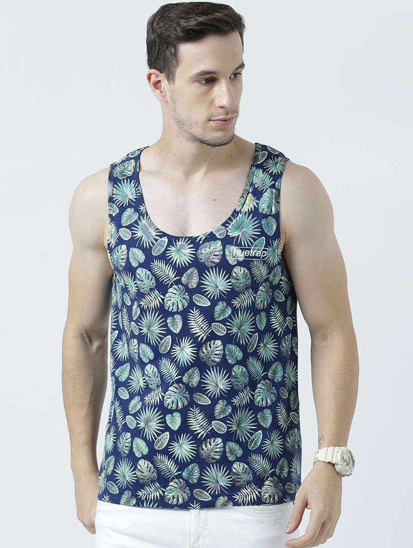 men printed sleeveless vest
