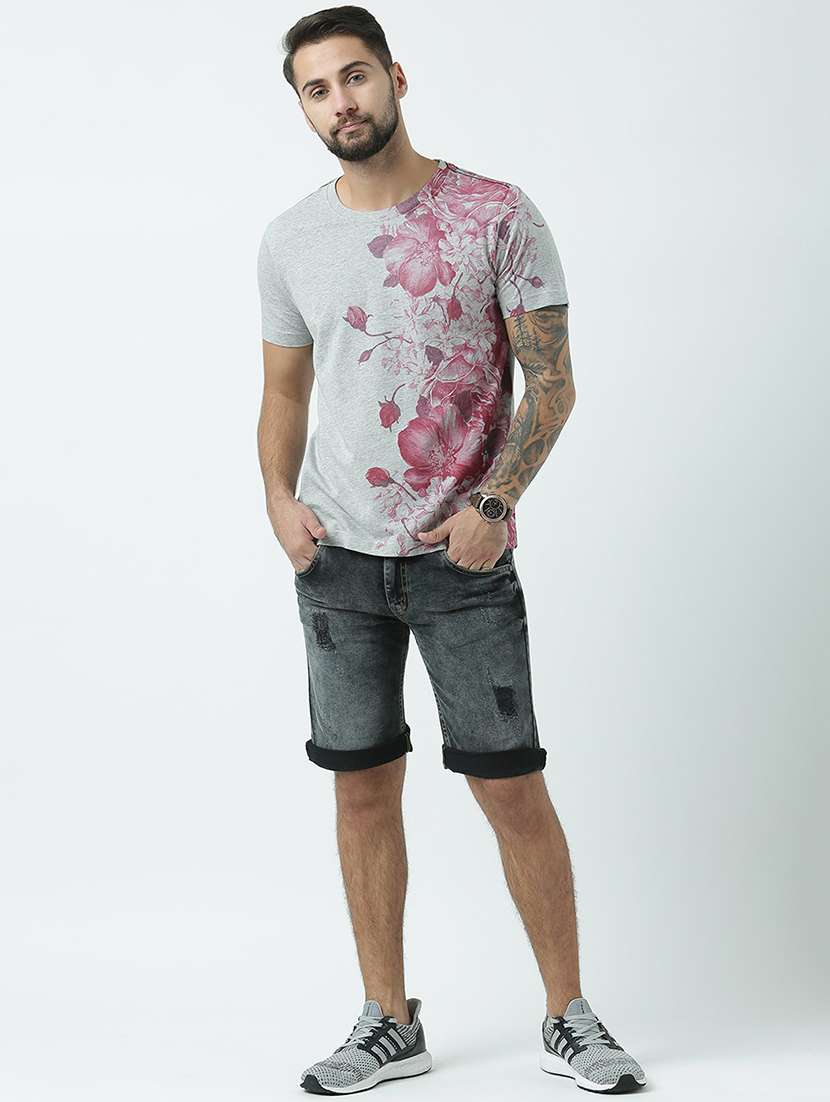 men round neck front print t-shirt - 19582179 - Standard Image - 4