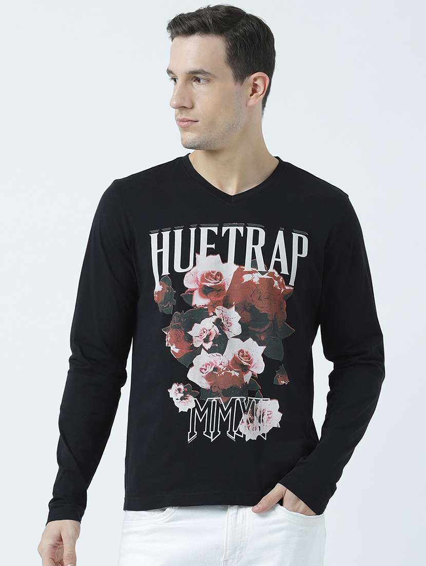 v neck printed regular t-shirt