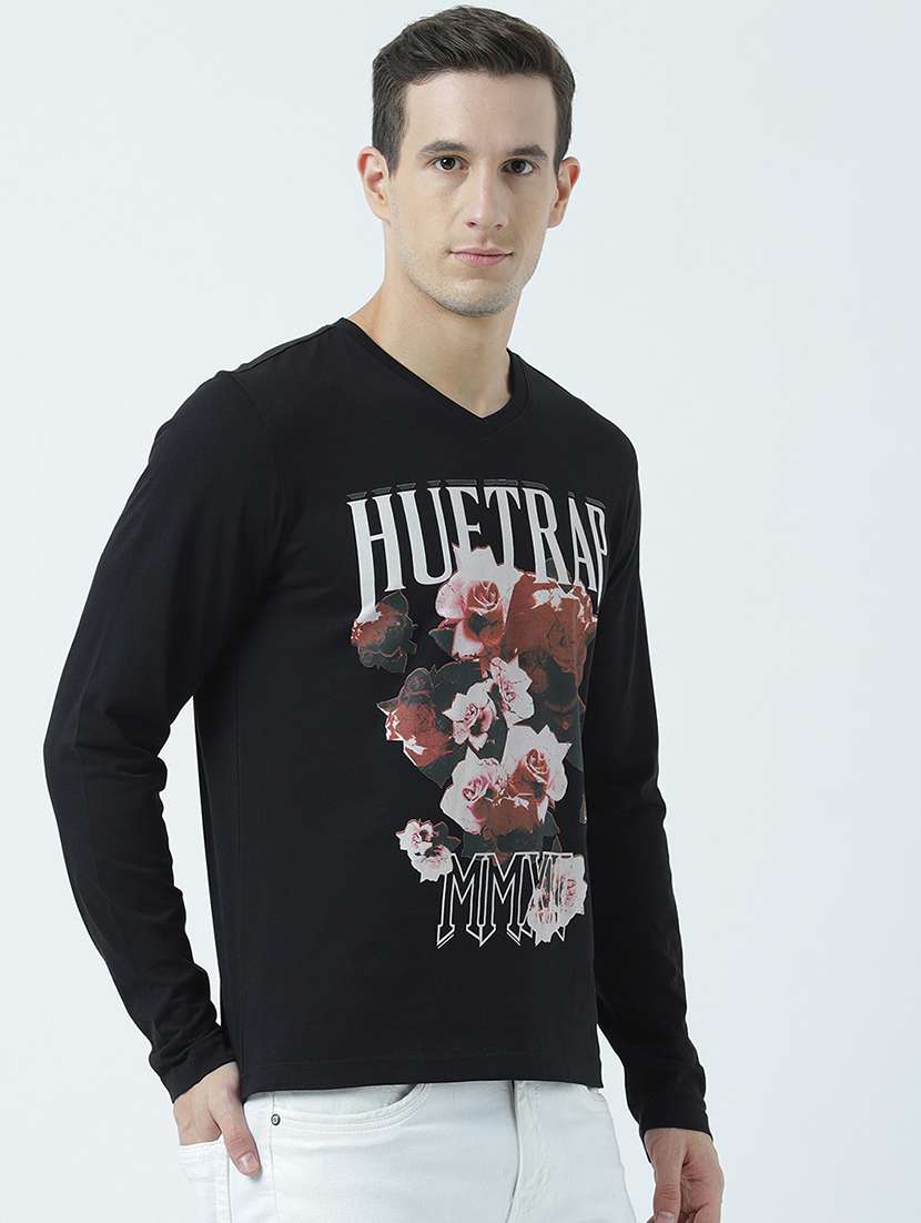 v neck printed regular t-shirt - 19582206 -  Standard Image - 1