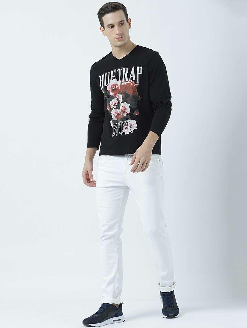 v neck printed regular t-shirt - 19582206 -  Standard Image - 4