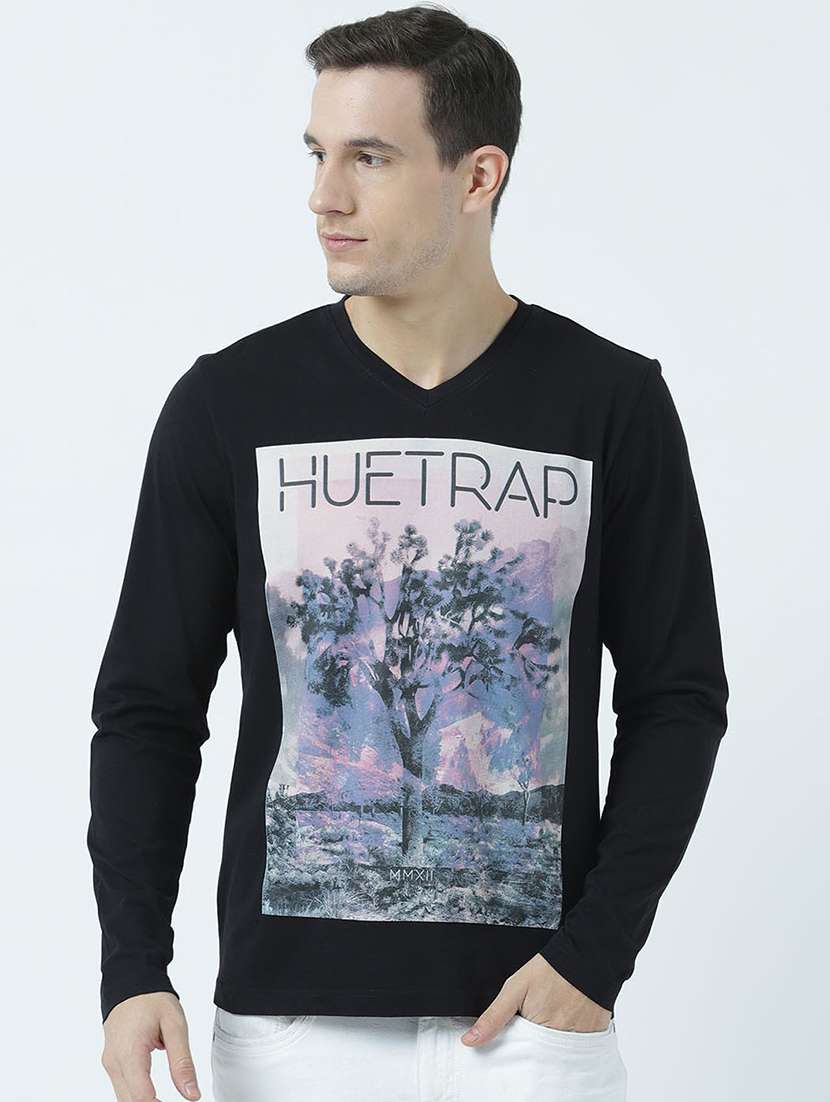 v neck printed regular t-shirt