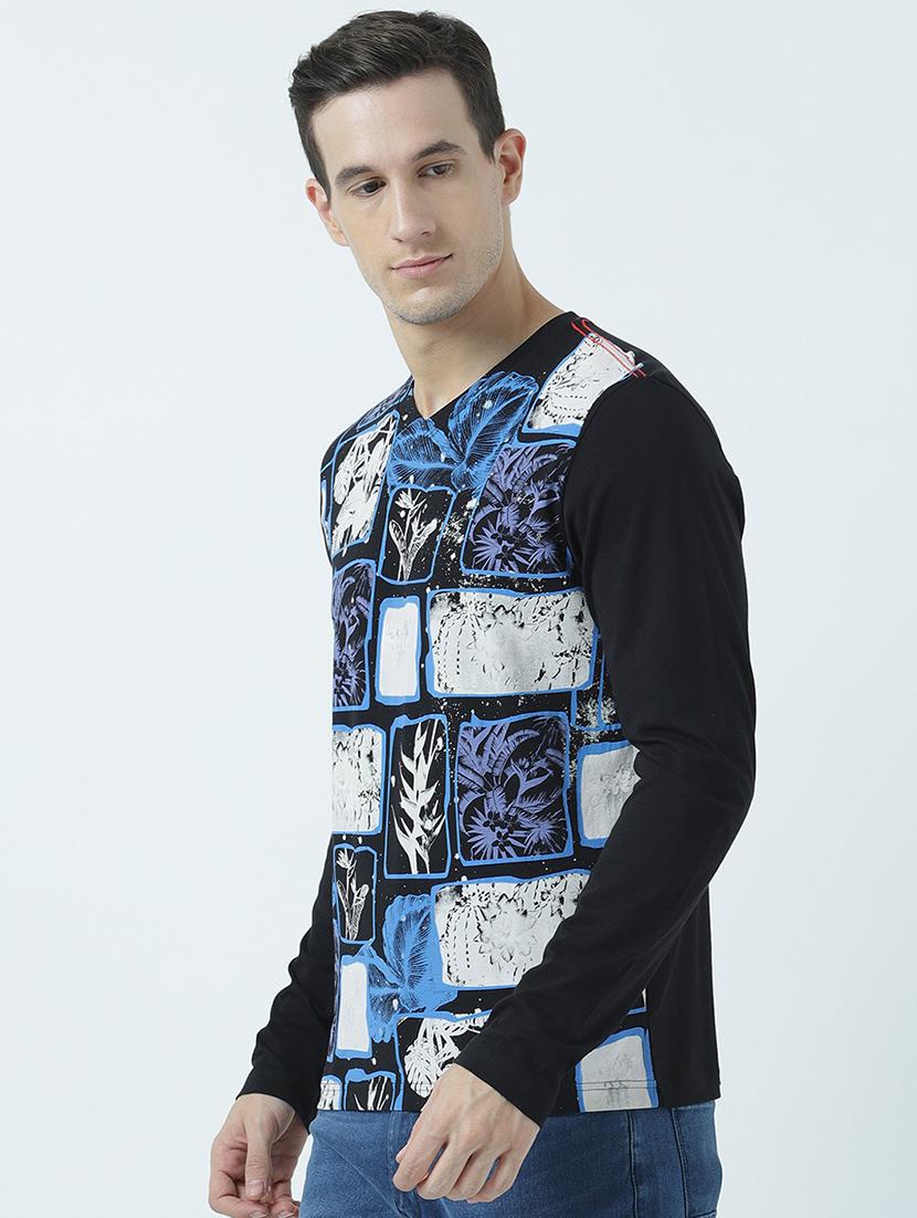 v neck printed regular t-shirt - 19582214 - Standard Image - 1