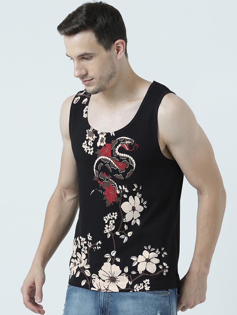 men scoop neck printed vest - 19582234 - Standard Image - 1