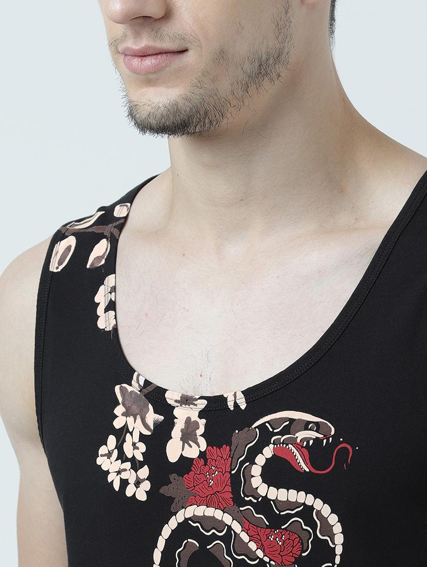 men scoop neck printed vest - 19582234 - Standard Image - 4