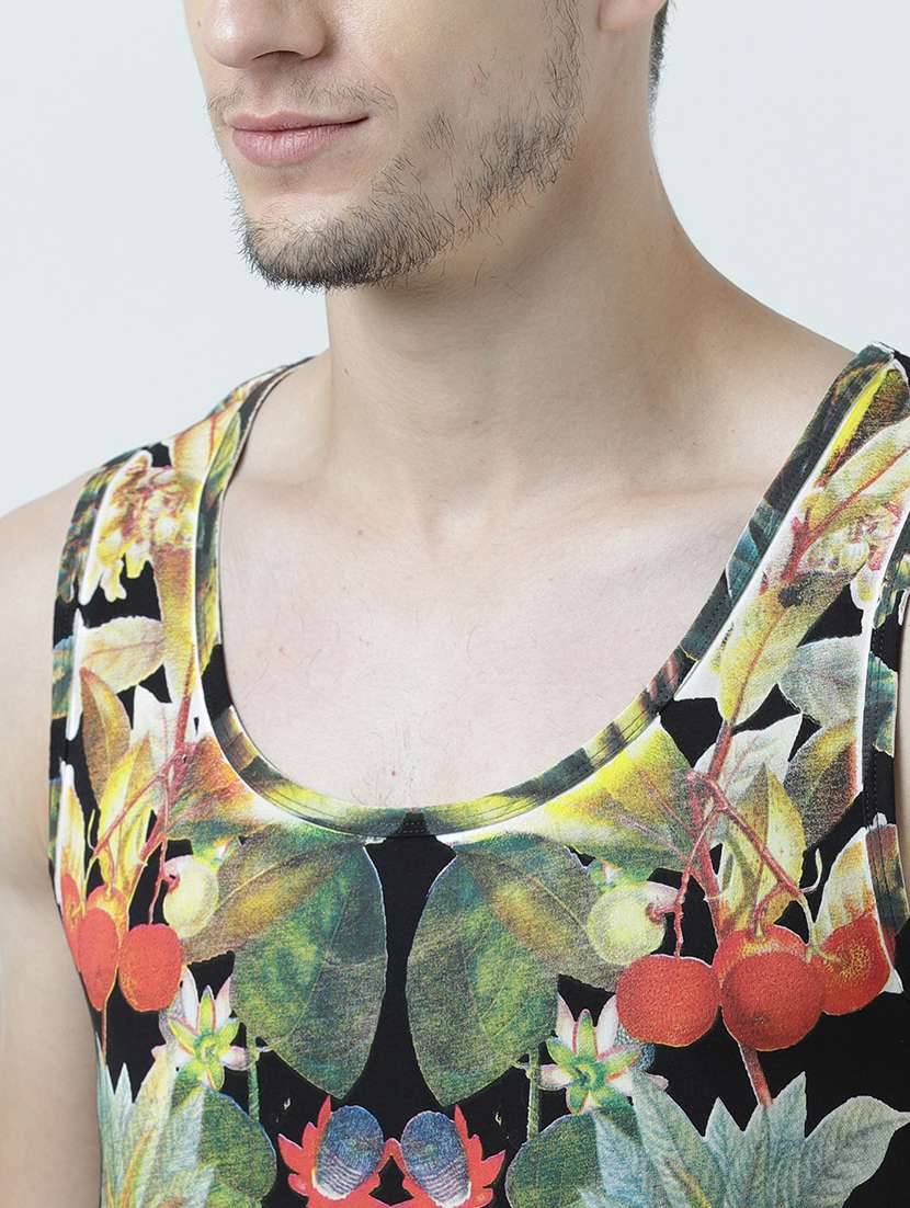 Men Scoop Neck Front Print Sleeveless T-shirt - 19582236 -  Standard Image - 4