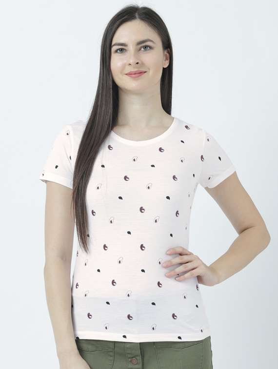 women's all over print round neck t-shirt