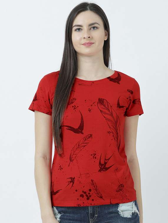 women's all over print round neck t-shirt
