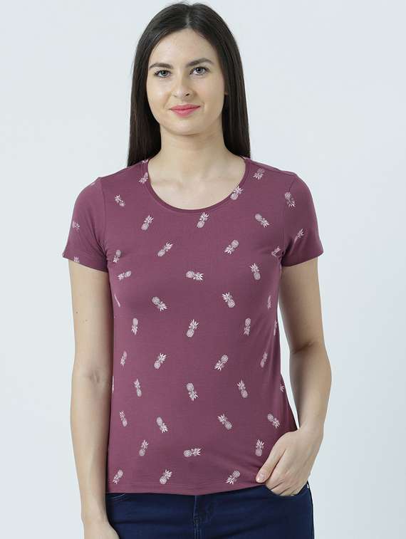 women's all over print round neck t-shirt
