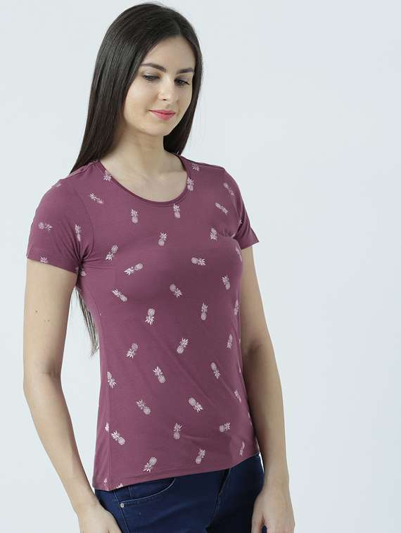 women's all over print round neck t-shirt - 19582771 -  Standard Image - 1